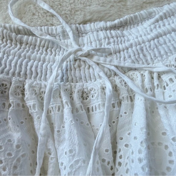 Lucky Brand White Eyelet Tiered Midi Skirt Size M Boho Cottagecore - Picture 9 of 15